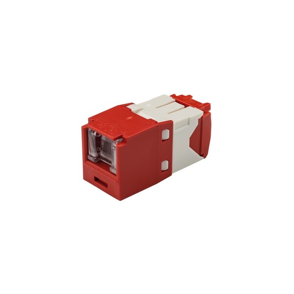 Panduit 1-PORT MOD JACK CAT6A SHIELDED, MINICOM T568A/B SPRING SHUTTER, RED CJSH6X88TGRDY